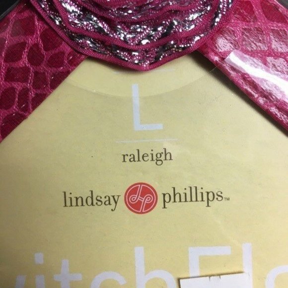 Lindsay Phillips Switch Flops Size L Raleigh Pink Flower Silver Sparkle Reptile - Picture 3 of 5